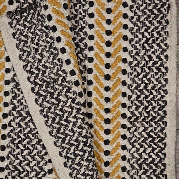 Patina Vie Decorative Interior 100% Cotton Accent Rug Black And Yellow 27"x45" - Picture 15 of 15